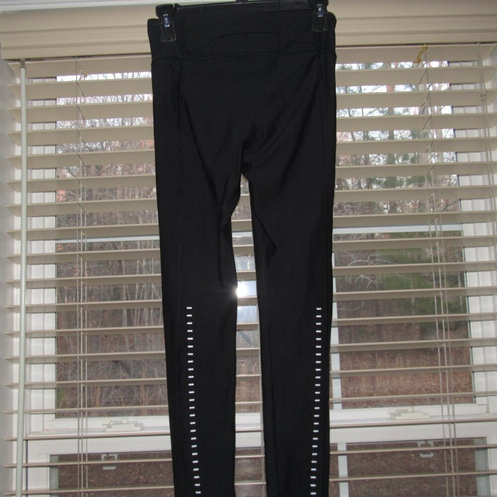 Under Armour HeatGear Compression Leggings Black Reflective Running Tights SM - Picture 5 of 8